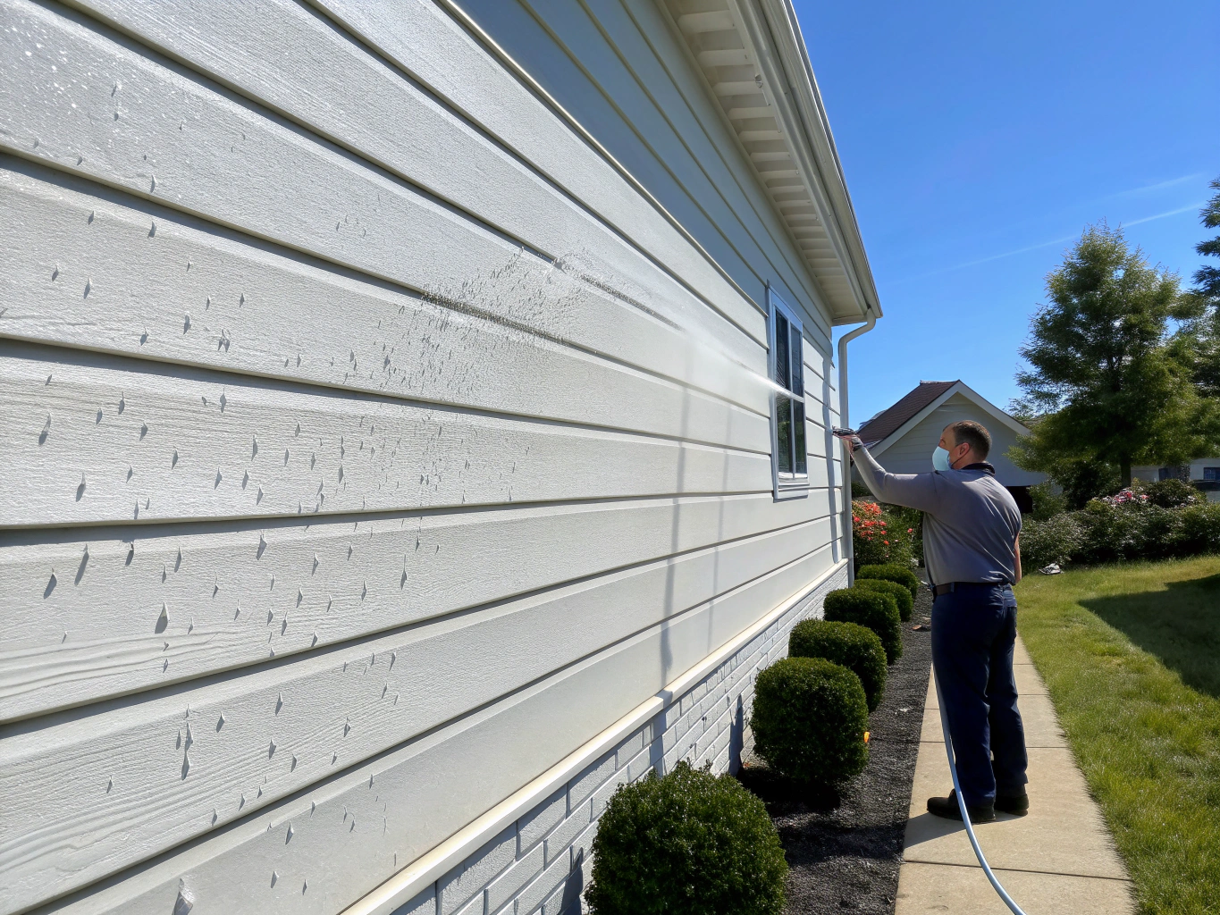 Clean exterior weatherboards of an Auckland home after soft washing