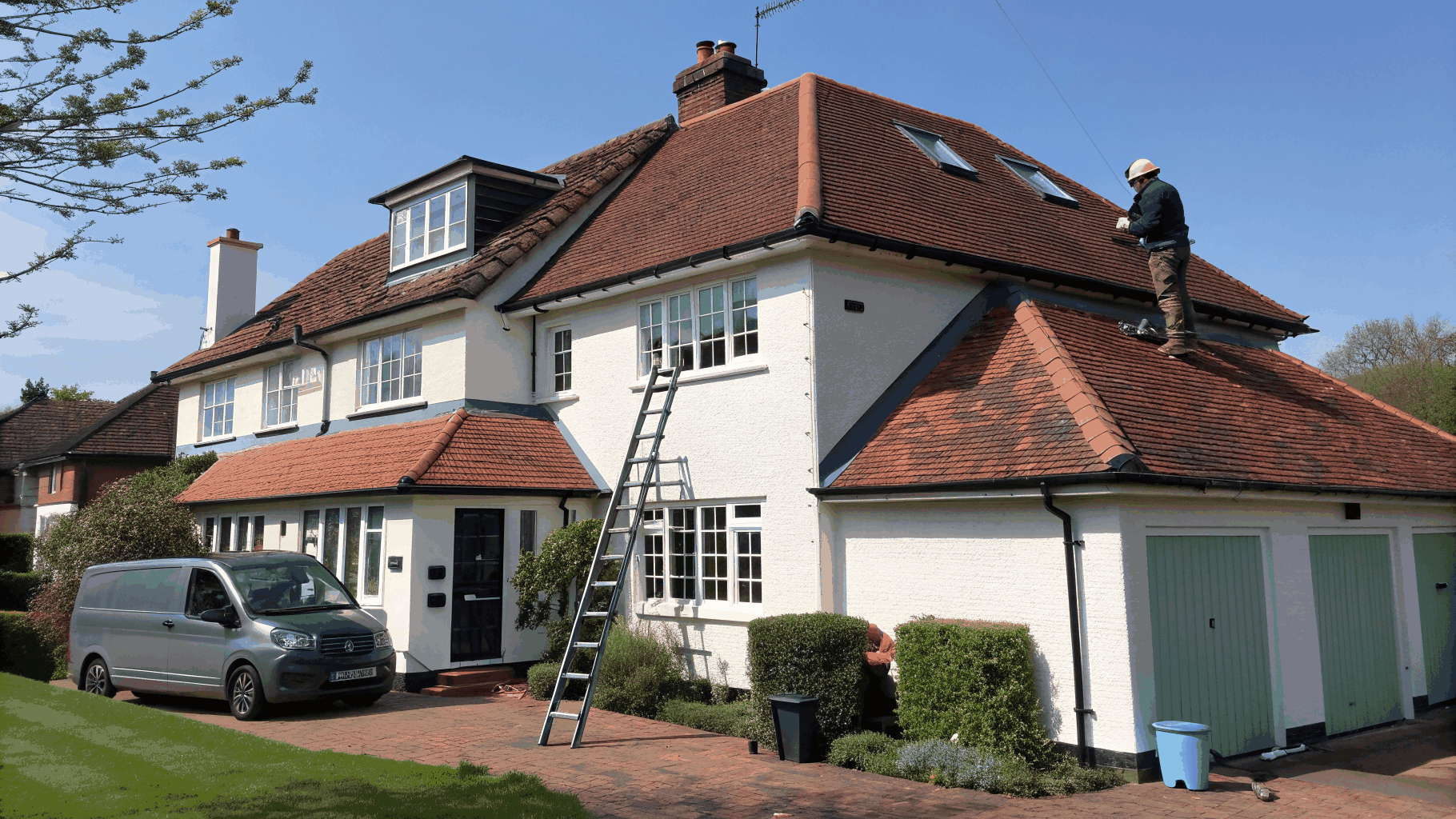 Technician replacing a cracked roof tile on a residential roof in Auckland